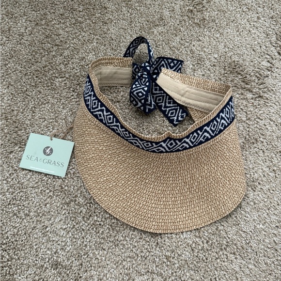 NEW Sea & Grass Visor With Ribbon - Picture 2 of 5